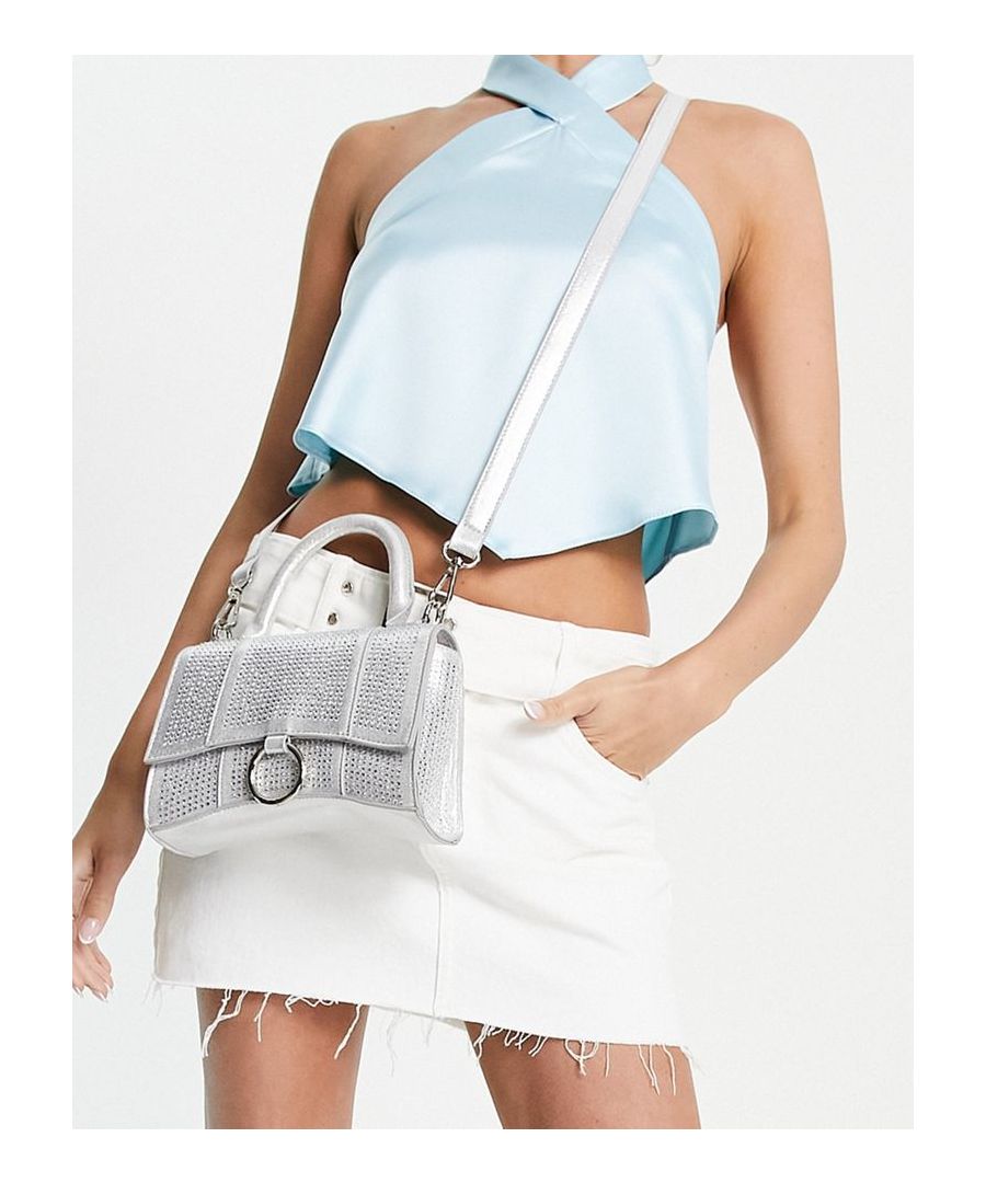 Accessories by Public Desire Doing it for the glam Top handle Detachable, cross-body strap Fold-over flap top Magnetic clasp Internal zip pocket  Sold By: Asos
