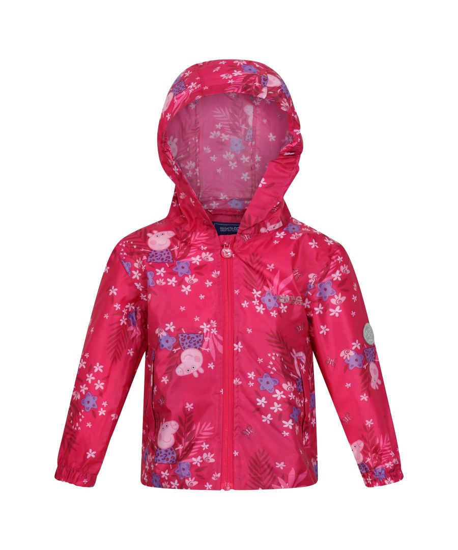 regatta childrens unisex childrens/kids peppa pig packaway waterproof jacket (fusion pink) - size 6-12m