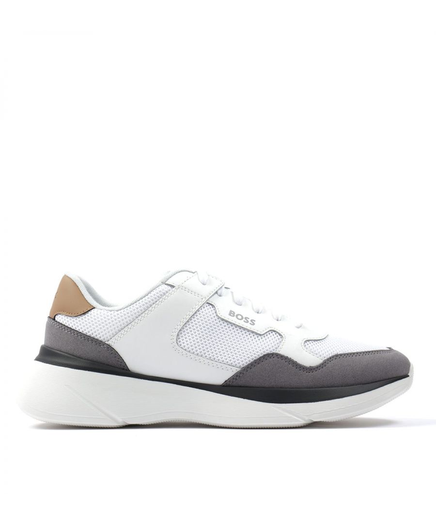 Add some hybrid appeal to your footwear rotation with  the Dean Runn Trainers from BOSS. These contemporary trainers feature a mix of bonded leather & mesh to the upper for a sporty feel and a EVA sole for comfort and support. A new take on a classic silhouette, finished with iconic BOSS Branding.Bonded Leather & Mesh Upper, EVA Sole, Textile Lining, Six Eyelet Lace Up, BOSS Branding.