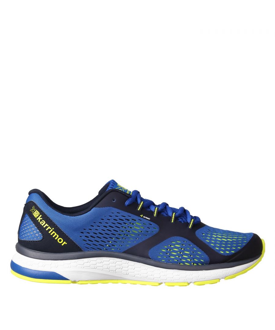 <strong> Karrimor Tempo Mens Running Shoes</strong><br><br> \nThe Karrimor Tempo Mens Running Shoes feature a lightweight and breathable engineered mesh upper with additional support connecting the laces and midsole for an improved fit with more lockdown.\n\n<br><br>> Mens running shoes\n<br>> Lace-up\n<br>> Ortholite insole\n<br>> Engineered mesh upper\n<br>> Midfoot lockdown support\n<br>> RIDE+ midsole\n<br>> Road specific outsole\n<br>> Ka-CR Karrimor Carbon Rubber\n\nPlease Note: Style may vary