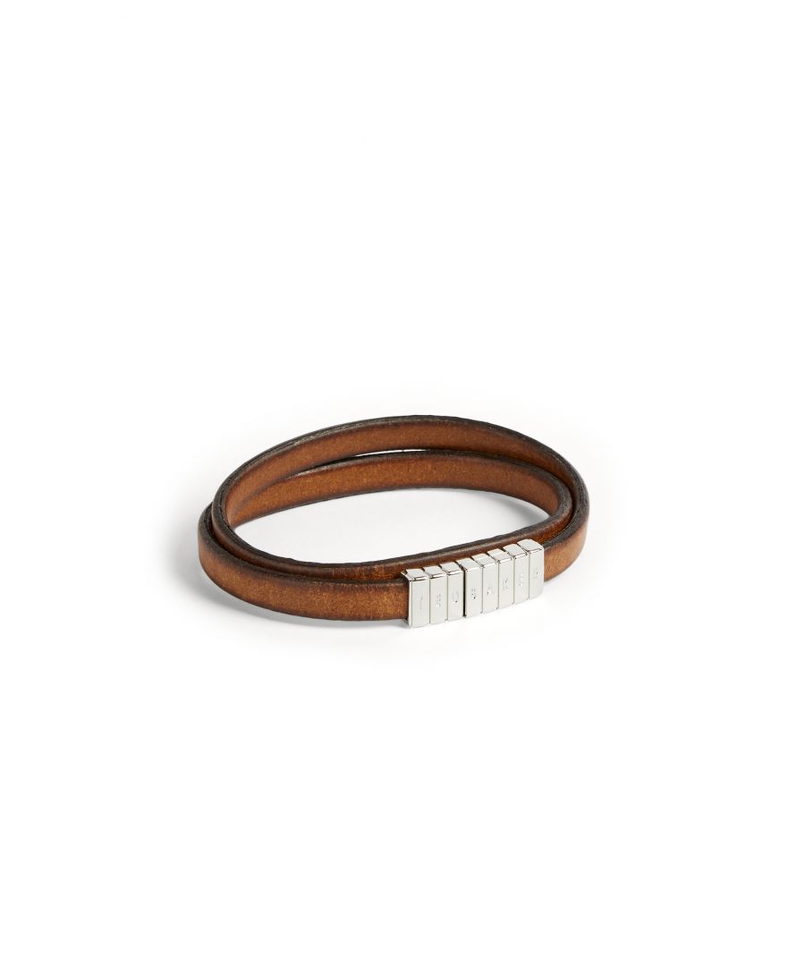 Image for Ted Baker Bevies Leather Double Wrap Bracelet, Tan
