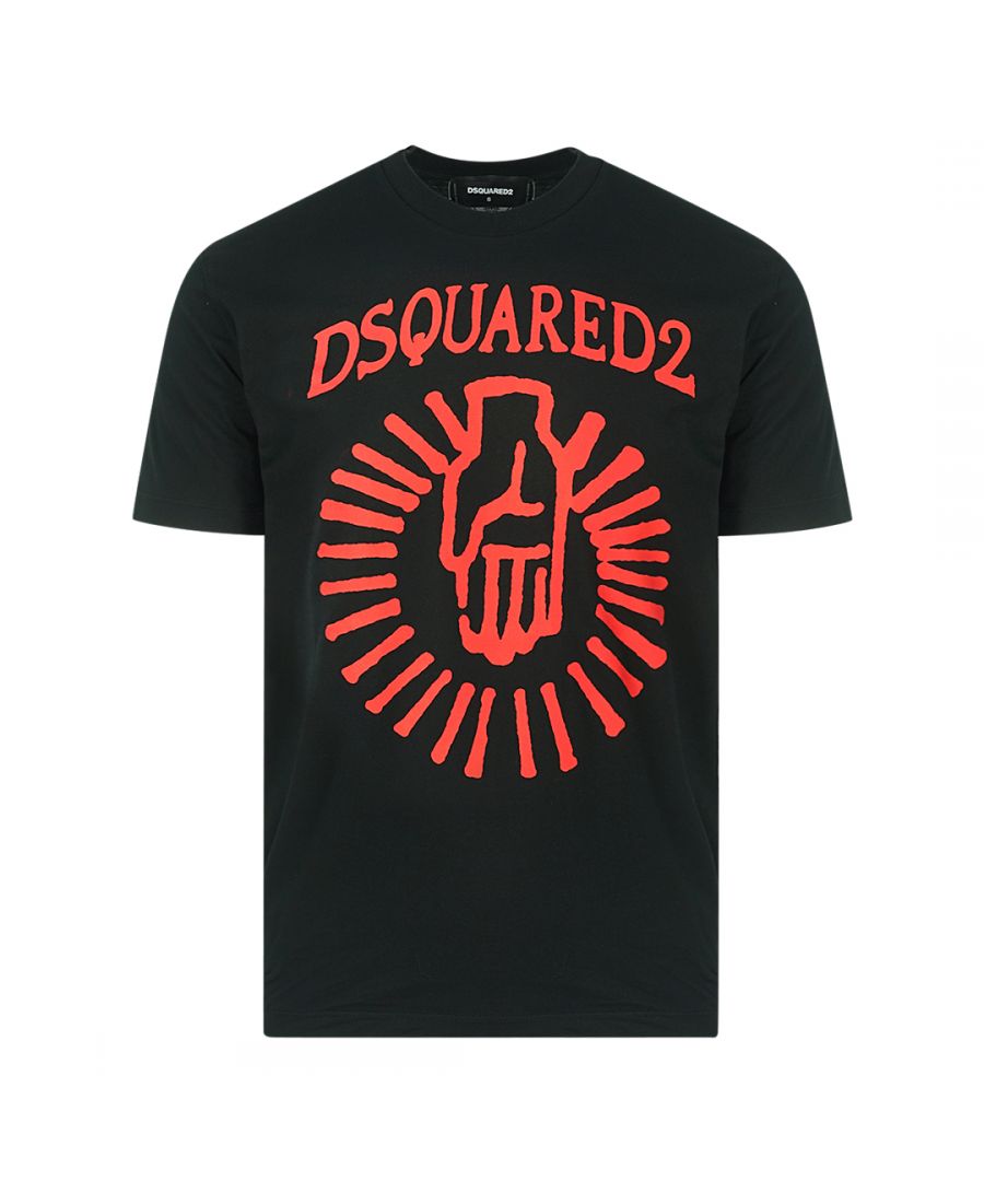 Dsquared2 zwart T-shirt met handlogo in Cool Fit-pasvorm