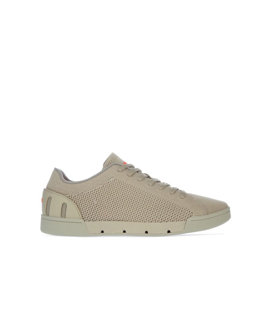 Mens Swims Breeze Tennis Knit Trainers in beige.- Breathable knitted uppers.- Lace up fastening.- Embossed branding on tongue.- Anti-bacterial mesh lining.- Anti-slip soles.- Cushioned rubber sole.- Textile upper  Textile lining  Synthetic sole.- Ref.: 22271708