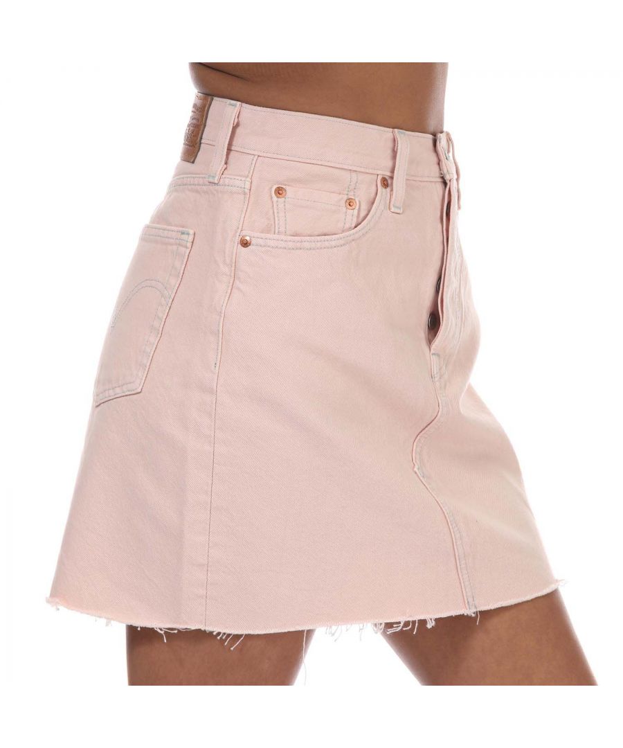 Levi's gedeconstrueerde rok met hoge taille voor dames, roze