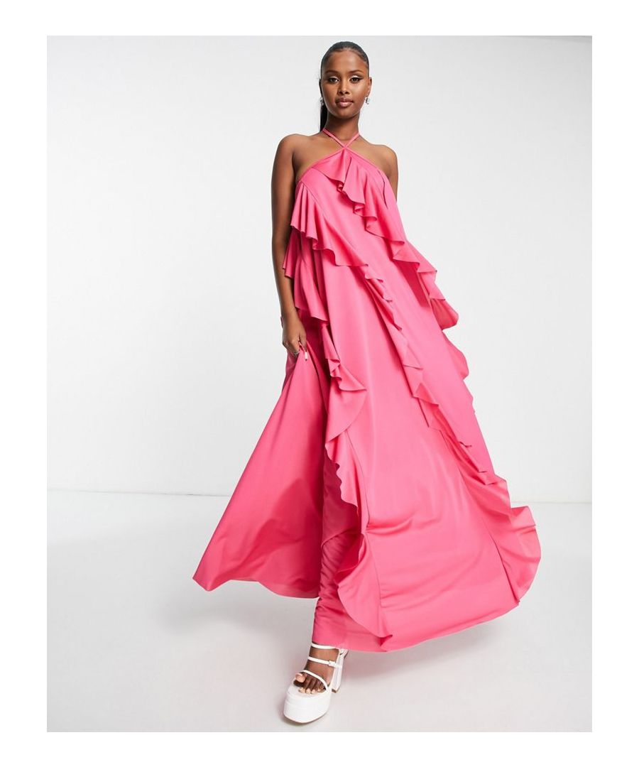 Dress by ASOS DESIGN Most grammable Ruffle design Halterneck style Tied halter neck Regular fit  Sold By: Asos