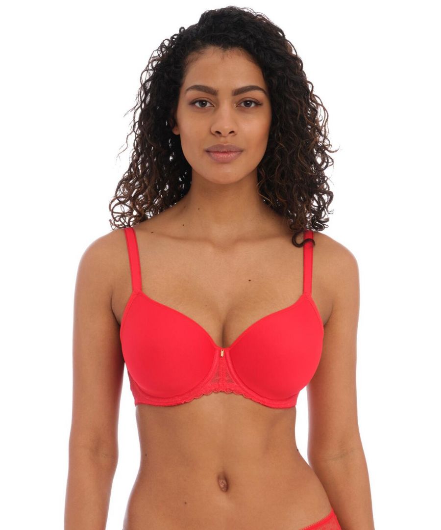 Freya Womens Signature Moulded Bra - Red Polyamide - Size 38E