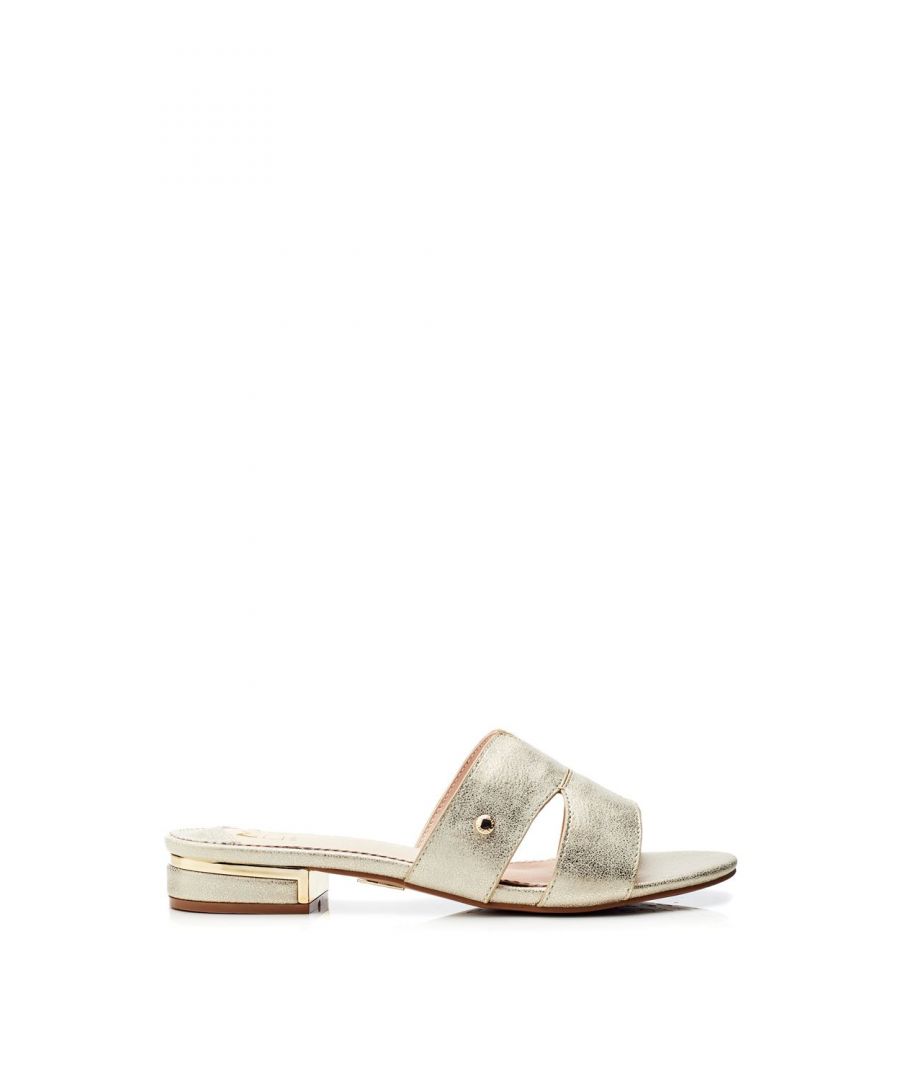 Moda in Pelle Womens Murah Gold Sandals Faux Leather - Size EU 37 - Secret Sales