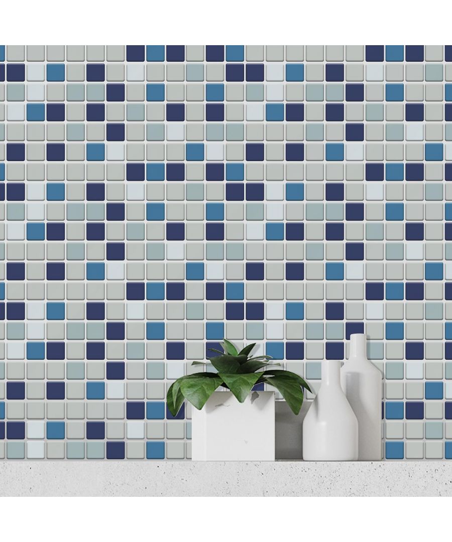 - Bring the calm atmosphere of the ocean to your rooms with our Blue Sea Mosaic Glossy 3D Sticker Tile!\n- To apply, just peel and stick onto any clean, flat surface, and you are good to go! \n- Epoxy surfaces with long durability, water and fire resistance. Can be easily trimmed / cut to fit.\n- This product can be applied in the toilet as well as the kitchen. \n- Package Contains: 12 pieces of stickers 30 x 15 cm or 11.8 x 6 in. Coverage area: 0.54 square meters.