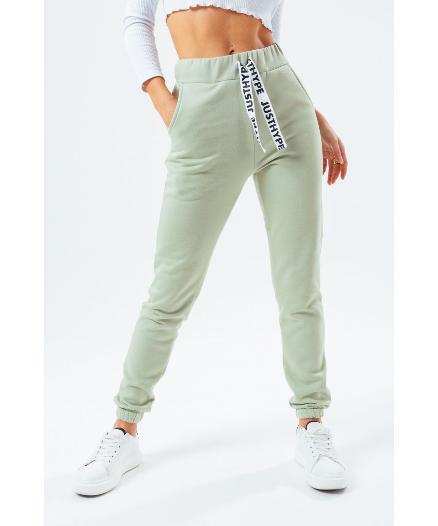 Introducing the HYPE. Olive Women's Joggers designed in our all-over mint colour palette. Designed in our women's oversized baggy shape, in 80% cotton and 20% polyester fabric for the ultimate comfort. With an elasticated waistband, fitted cuffs and embossed drawstring pullers. Wear with the matching hoodie for your next loungewear look. Machine washable.