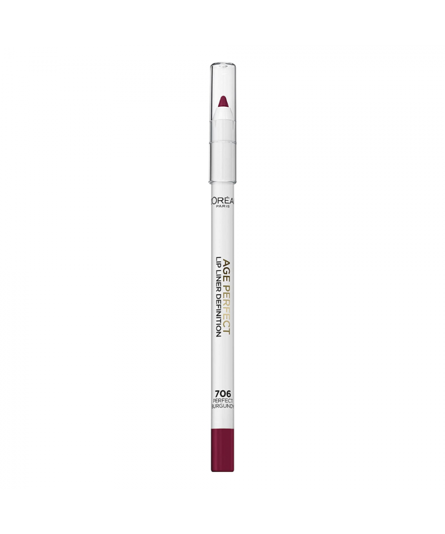 The L'Oréal Paris age Perfect lip pencil will prevent unwanted melting of lipstick and help to give your lips a perfect shape. Get precise definition and achieve perfectly accentuated lips and long lipstick durability.