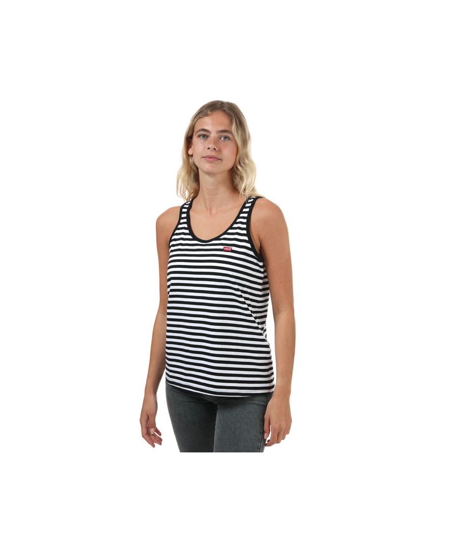 Levis Striped Bobbi tanktop voor dames in zwart-wit