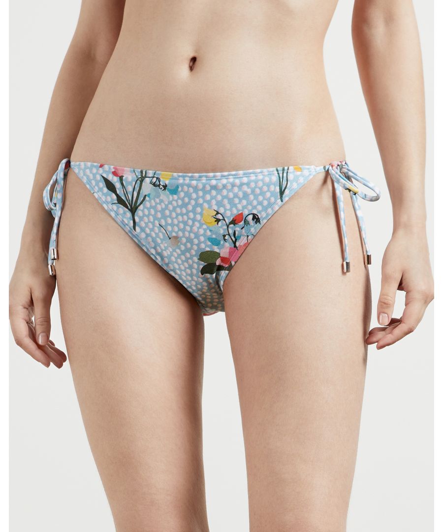 Floral Print Side-Tie Bikini Bottoms