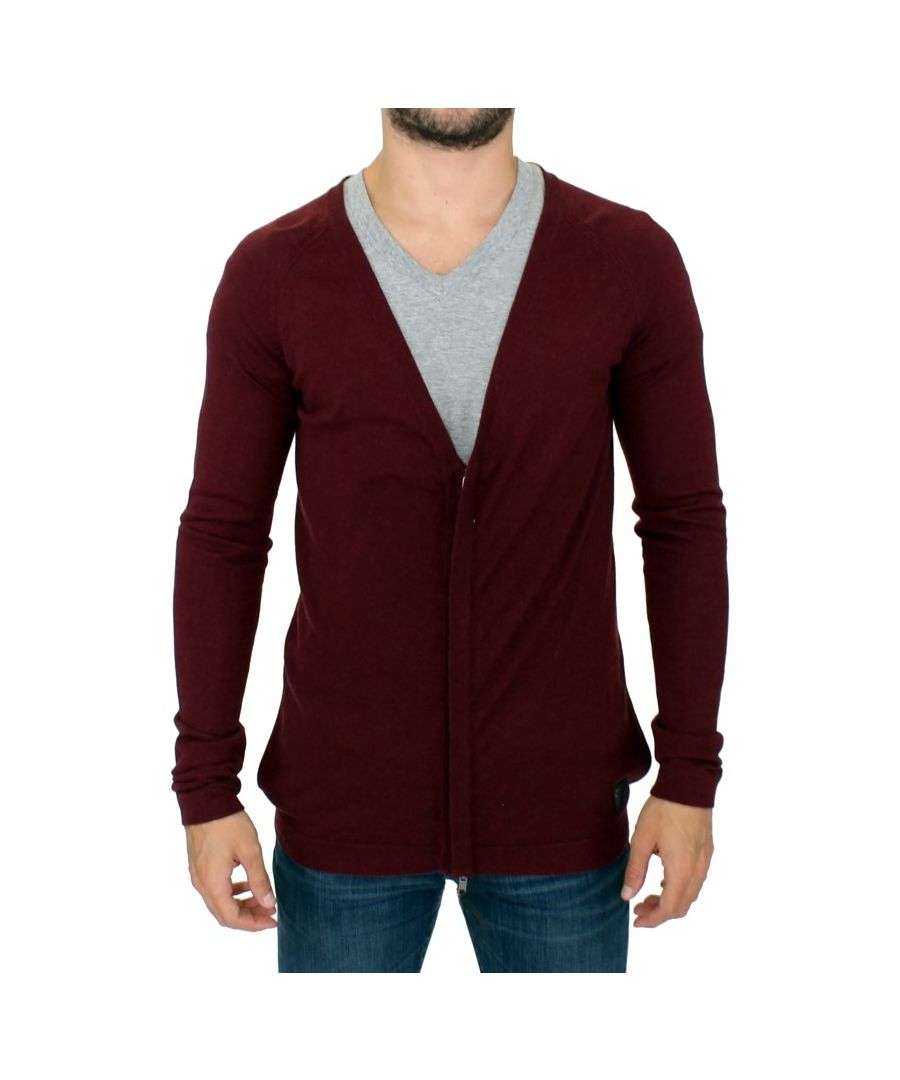 Image for Costume National Bordeaux zipper cardigan sweater