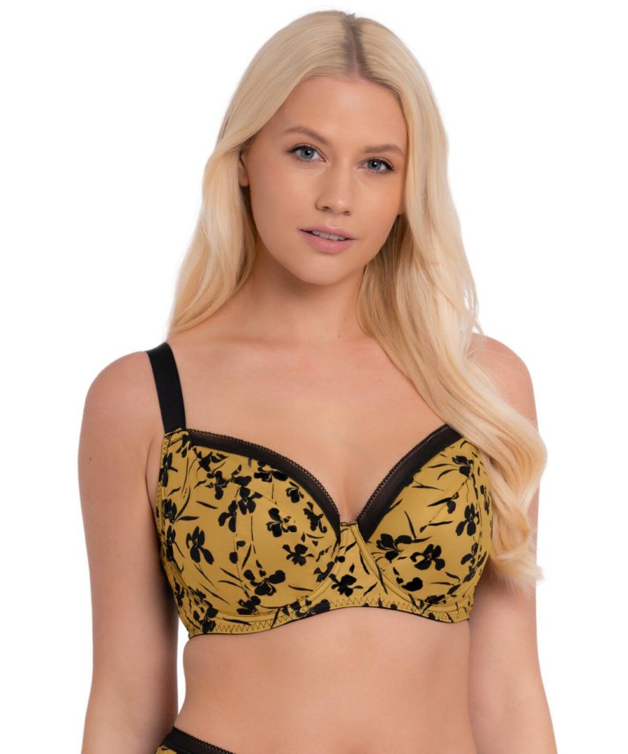 Curvy Kate Womens Artisan Balcony Bra - Ochre/Black - Yellow Polyamide - Size 34F