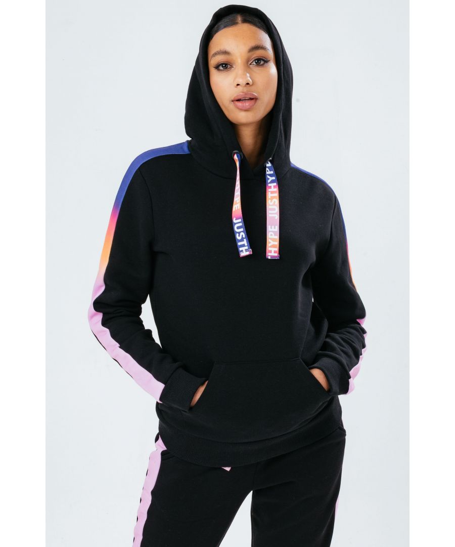 The hoodie staple you need every season. The HYPE. Women's Pullover Hoodie. With a fixed hood, fitted cuffs, elasticaited waistband and kangaroo pocket. Designed in a soft touch fabric base for the ultimate comfort and breathable space. If you like an oversized fit, opt for a size up, if you like a casual fit, stay true to your usual size. The model wears a size 8. Machine Washable