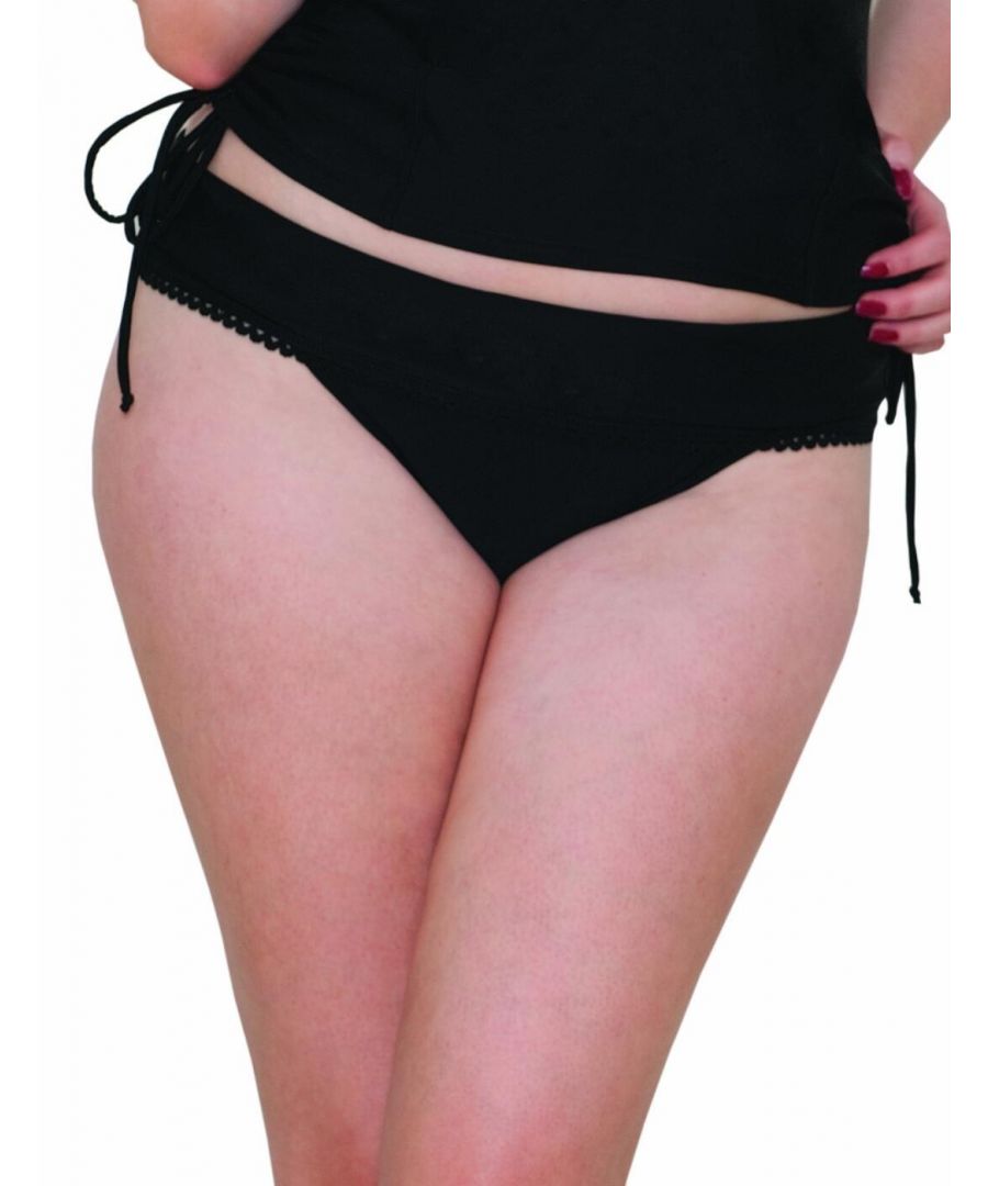 Curvy Kate Womens Jetty Fold Over Bikini Brief - Black - Size 4XL