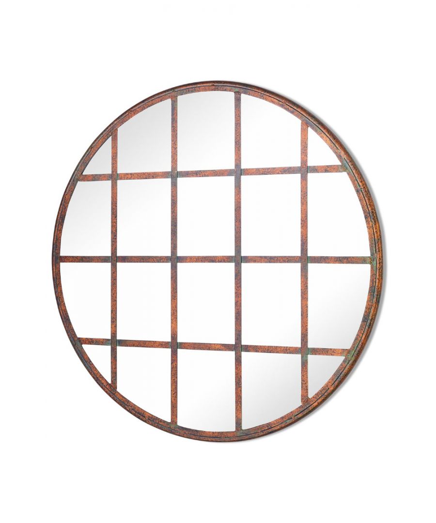 Image for Kirkby Metal Round shaped Decorative Window Garden Mirror 80cm X 80cm