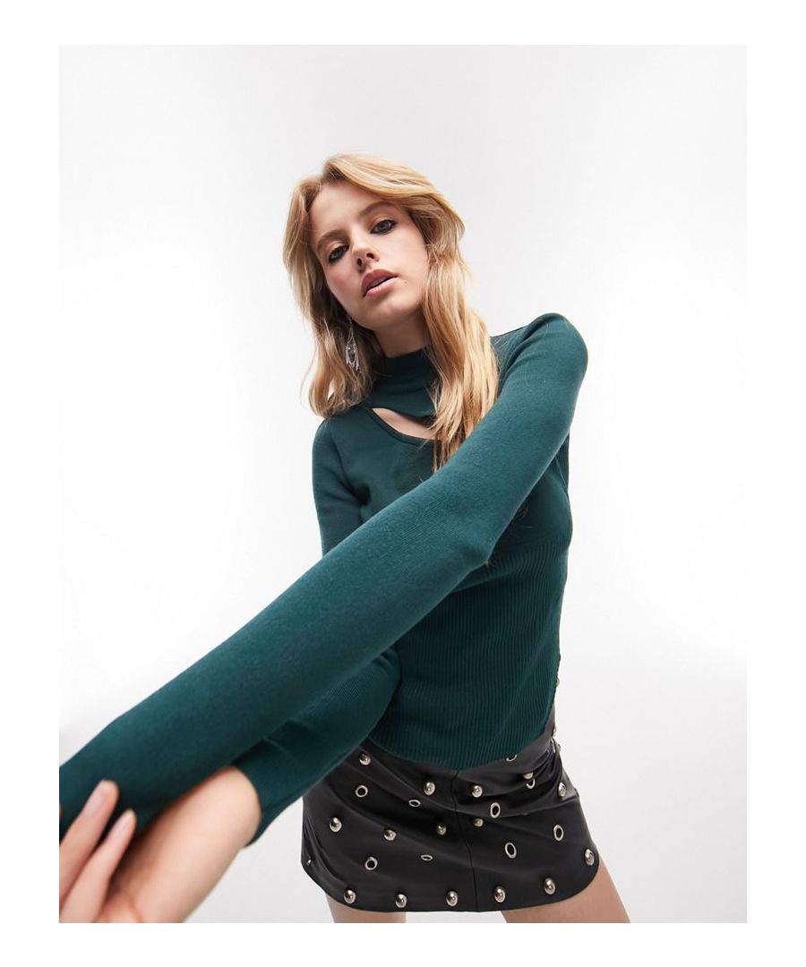 Jumpers & Cardigans by Topshop Welcome to the next phase of Topshop High neck Long sleeves Cut-out detail Regular fit Sold by Asos