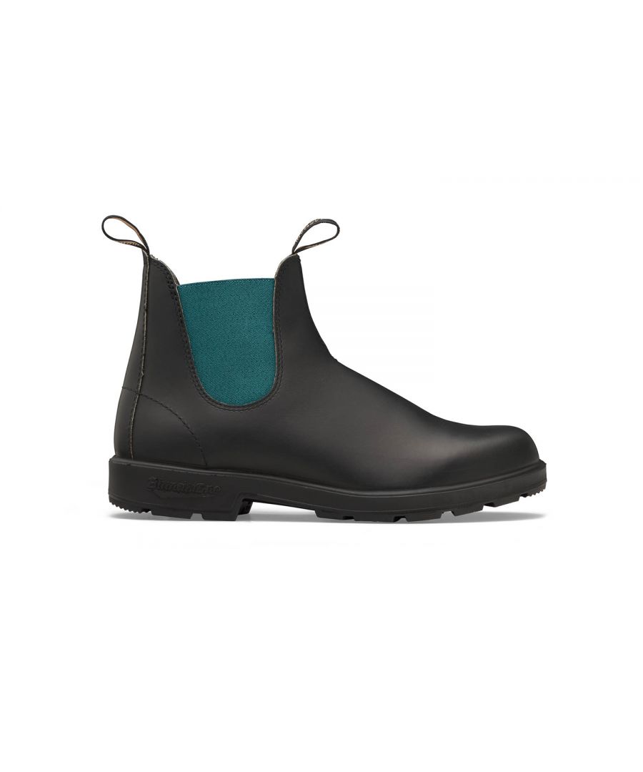 Blundstone Unisex #2307 Black/Teal Chelsea Boot - Size UK 8.5