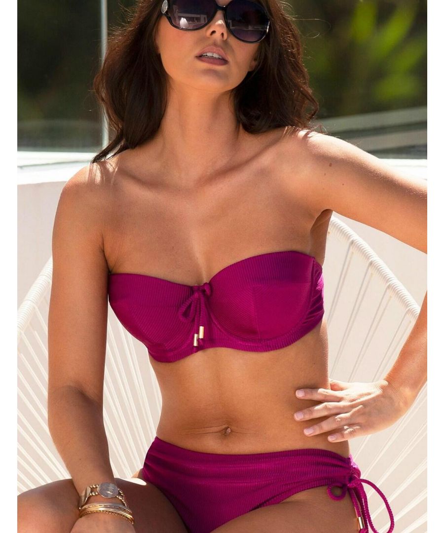 Pour Moi Womens Coco Beach Strapless Bikini Top - Purple - Size 32C