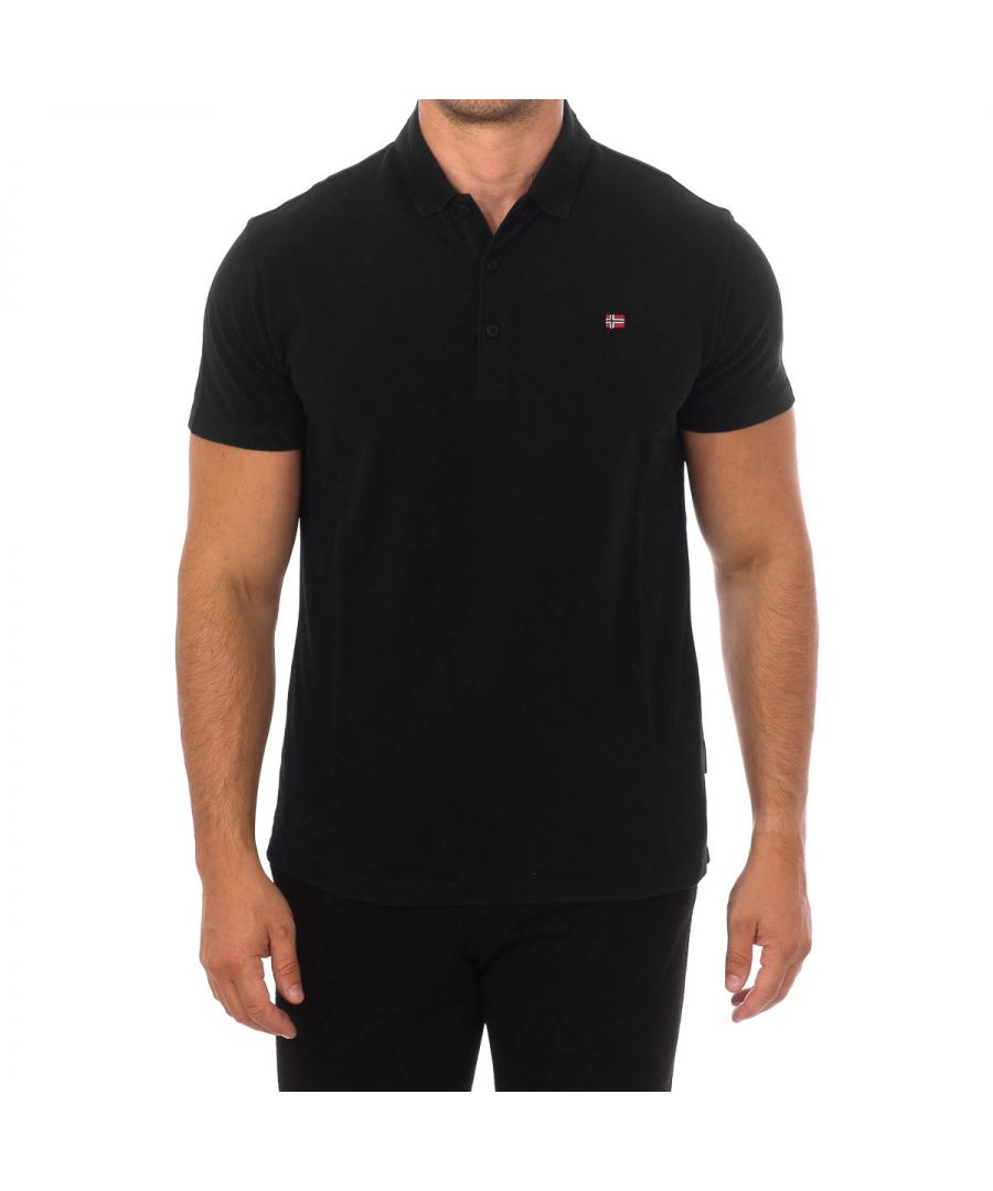 Mens Ealis Short Sleeve Polo Shirt - Black
