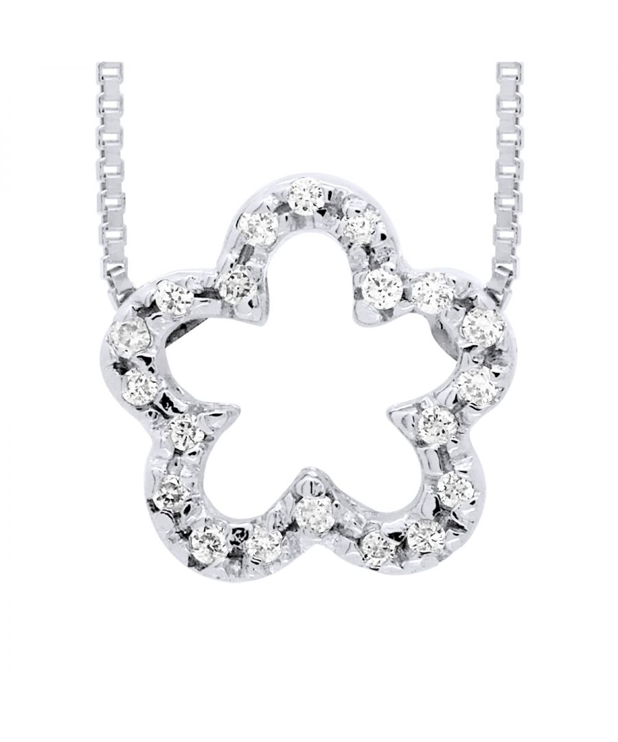 Image for DIADEMA - Necklace with Diamonds - Flower - White Gold