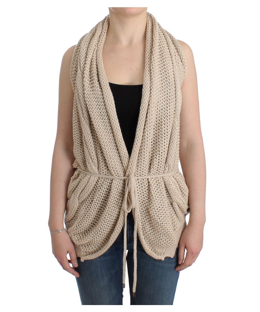 Image for Costume National Beige sleeveless knitted cardigan