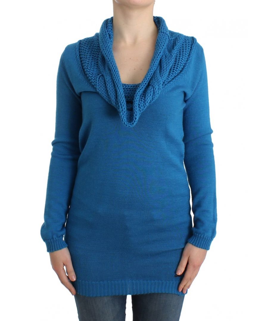 Image for Costume National Blue knitted scoopneck sweater