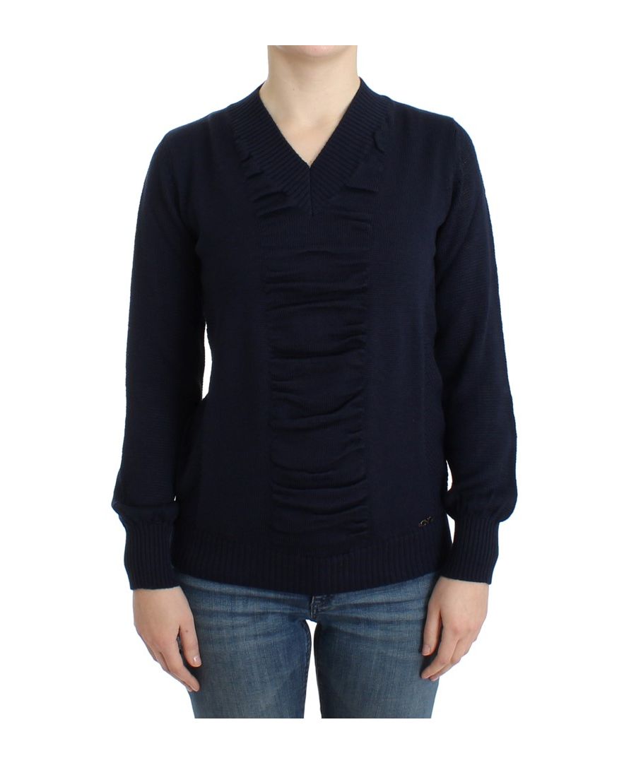 Image for Costume National Dark blue V-neck wool sweater