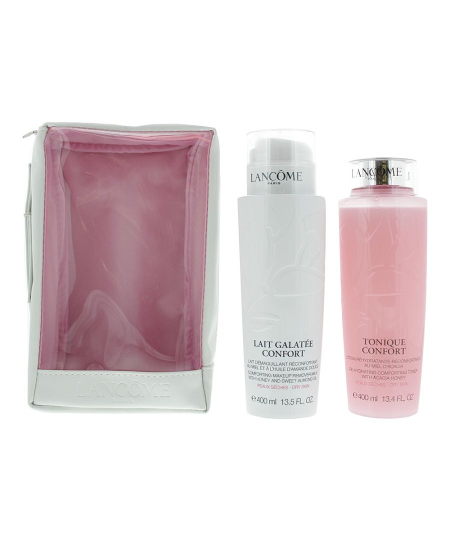 Image for Lancôme Galantée Confort 3 Piece Gift Set:  Make-Up Remover Milk 400ml - Toner 400ml - Bag