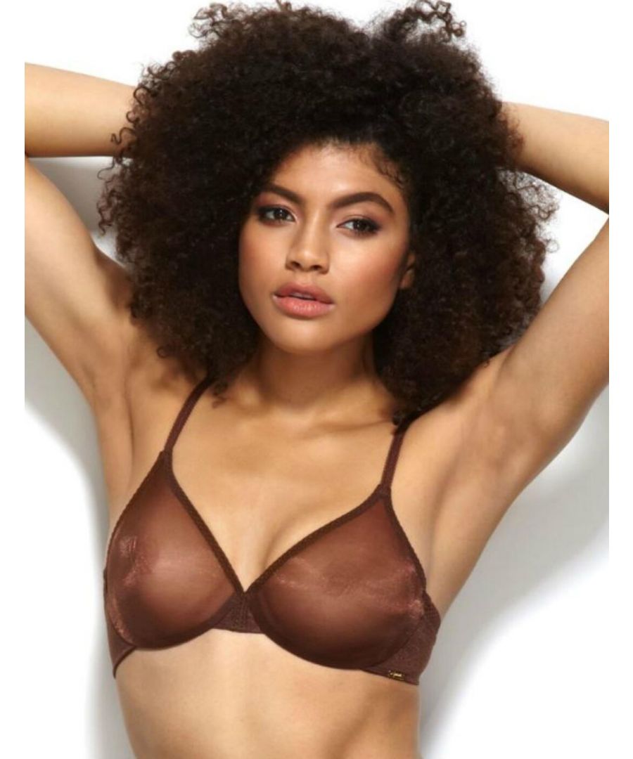 Glossies Sheer Moulded Bra - Dark Brown