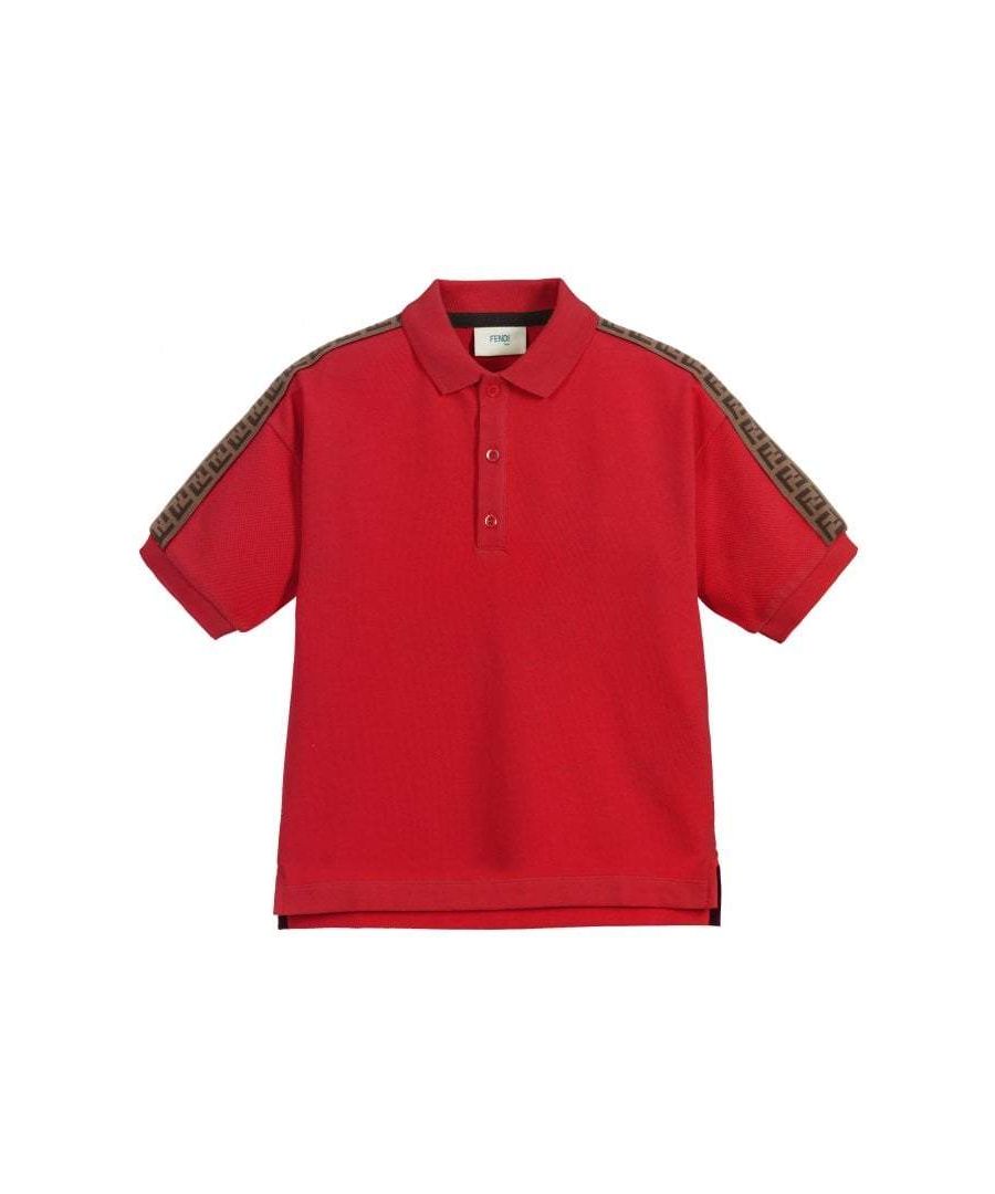 Image for Fendi Boys Taped Polo Red