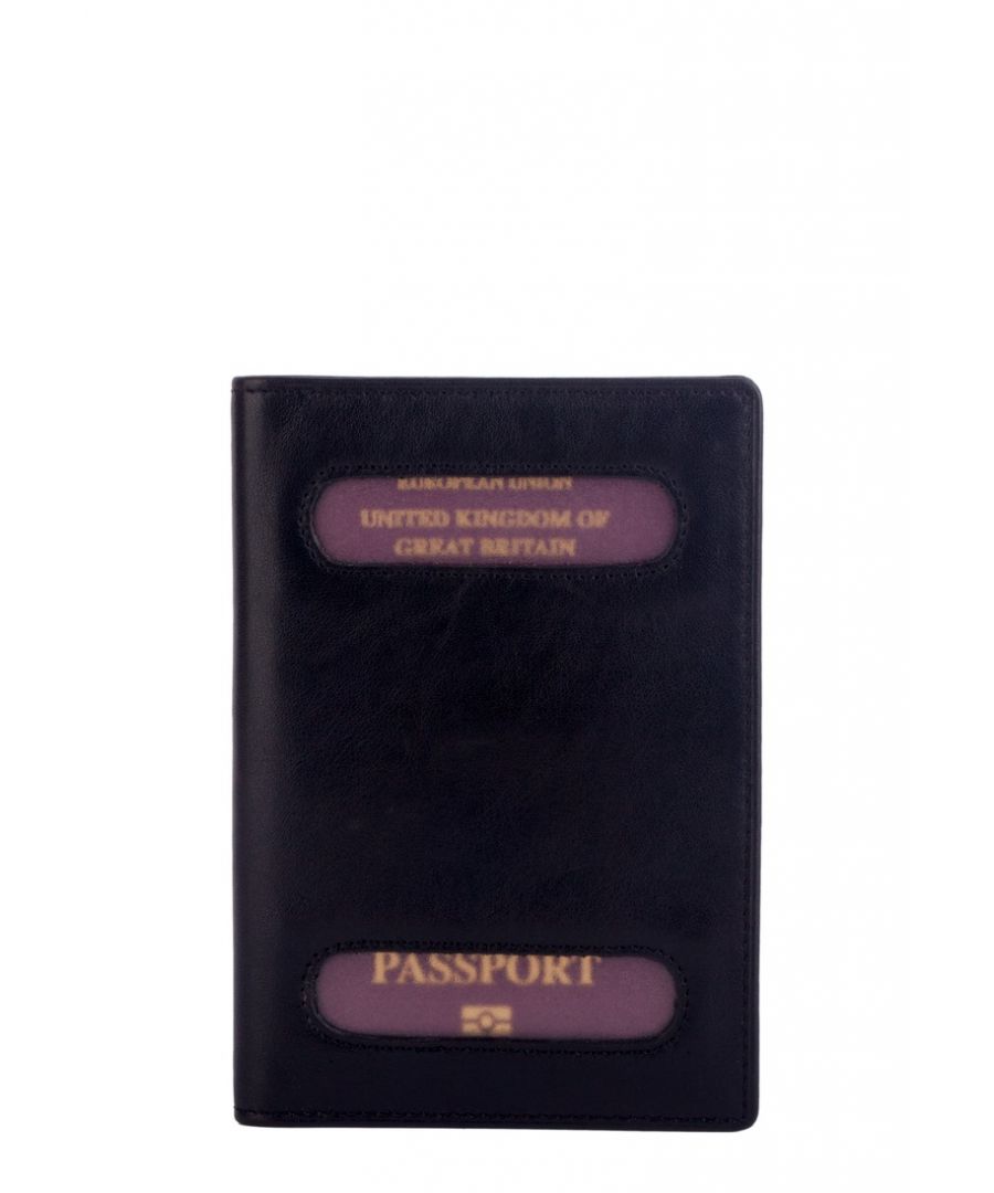 Keep your passport covered with this sleek genuine leather design, the perfect travel accessory. Features: , genuine leather, smith & canova blind debossed logo on inside, two front transparent windows, internal slip pocket to hold passport