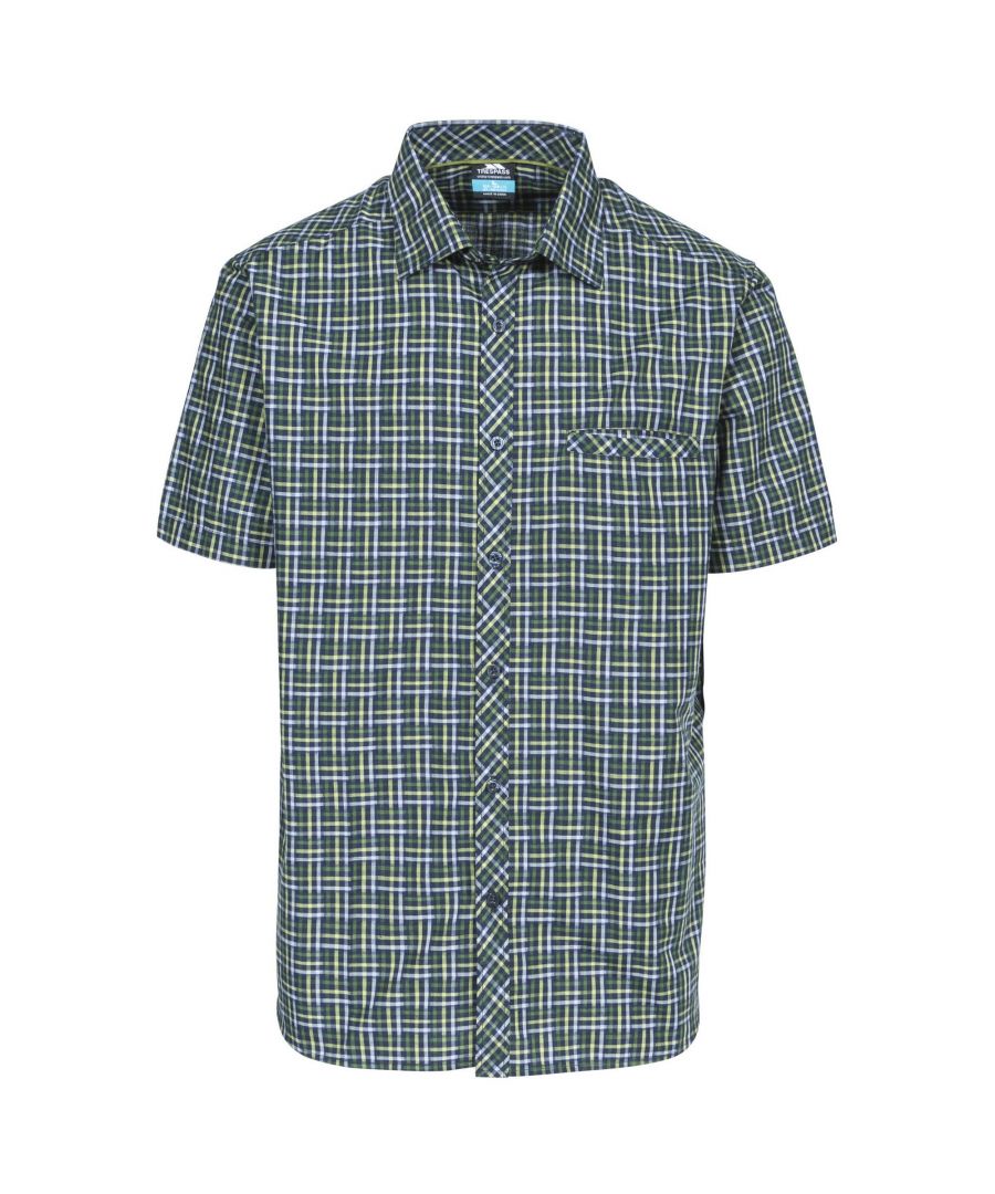 Image for Trespass Mens Baffin Short Sleeve Casual Shirt (Olive Check)