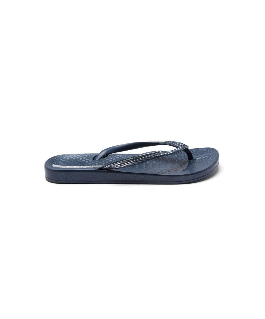 The Mesh 23 Women's Flip Flop From Ipanema Is Your Summer Must-have. Made In Brazil, The Waterproof Slip On In Blue Is 100% Recyclable And Finished With A Striking Metallic Thong.