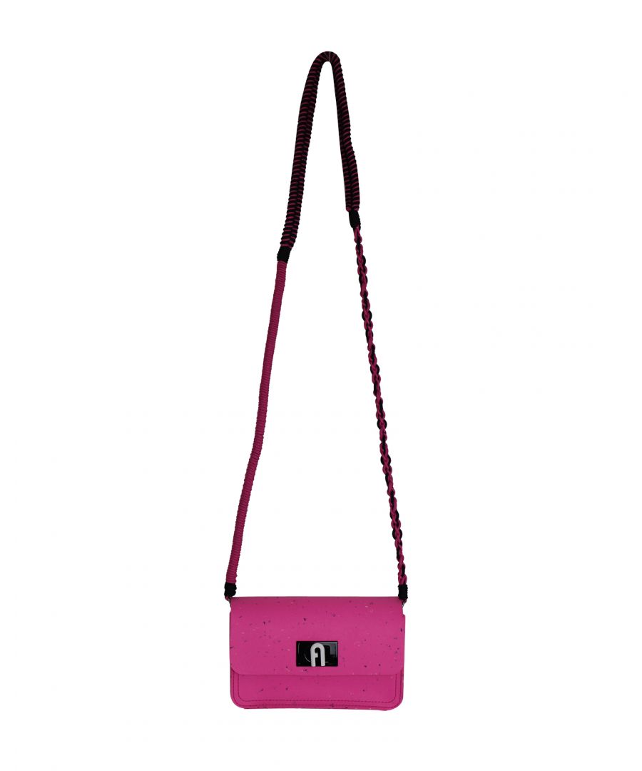 furla pre-owned womens 1927 crossbody bag in pink rubber - one size