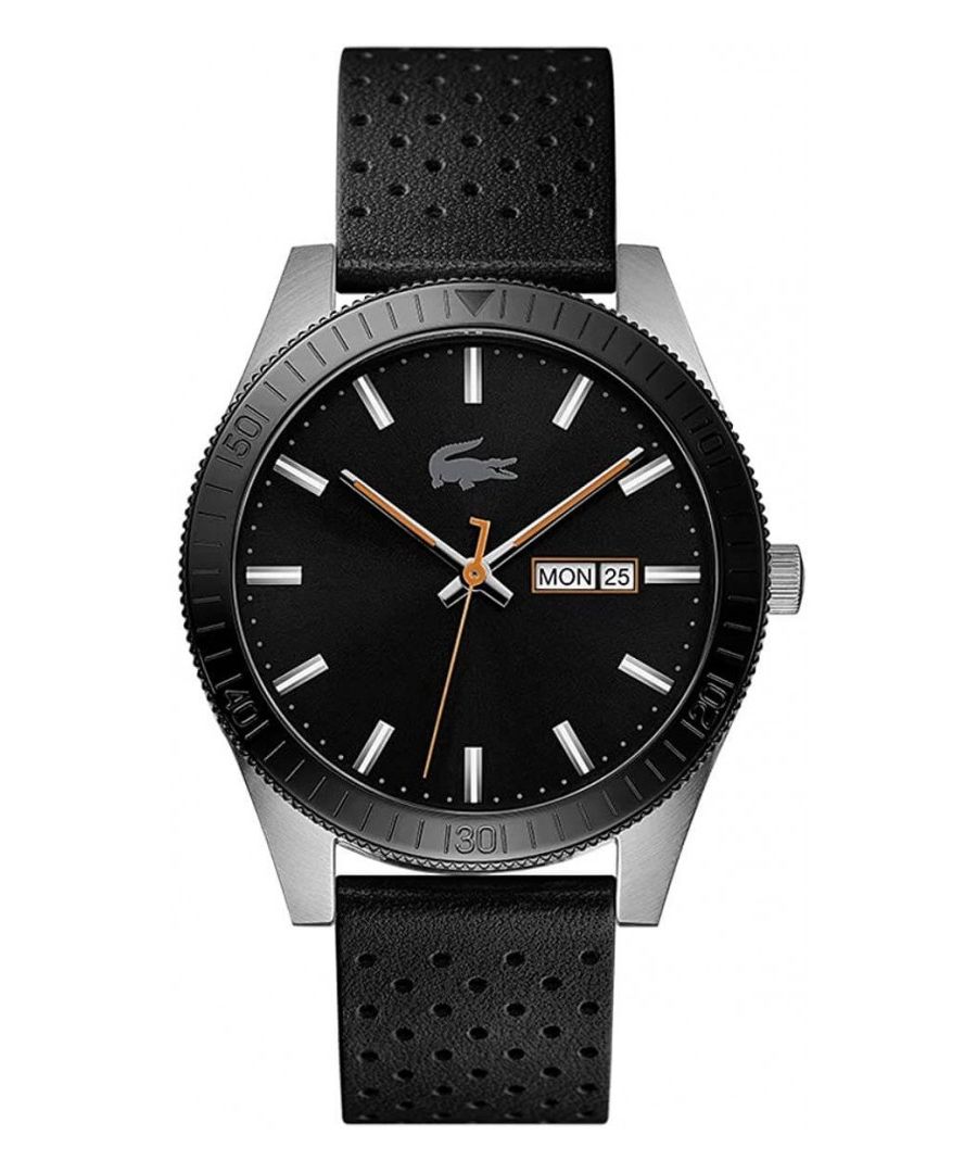 lacoste legacy mens black watch 2010982 leather (archived) - one size