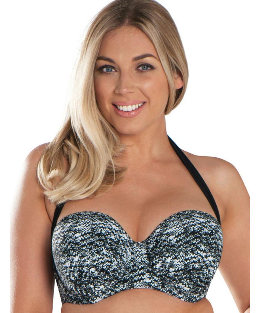 Curvy Kate Womens CS4941 Diffuse Bandeau Bikini Top - Black - Size 32E