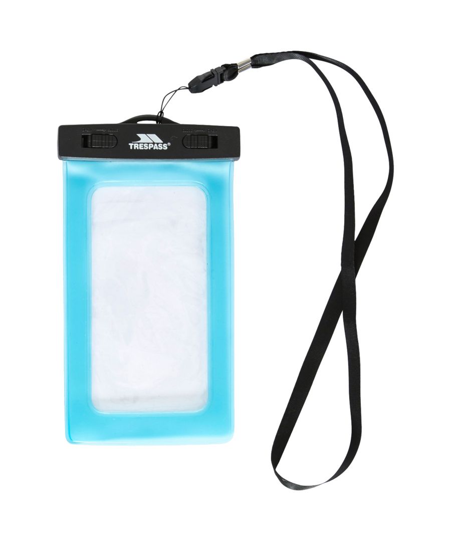 Waterproof phone pouch. IPX7 water and dust proof rating. Secure closure. 175mm x 110mm bag. Neck strap. PVC bag. Phone note included.