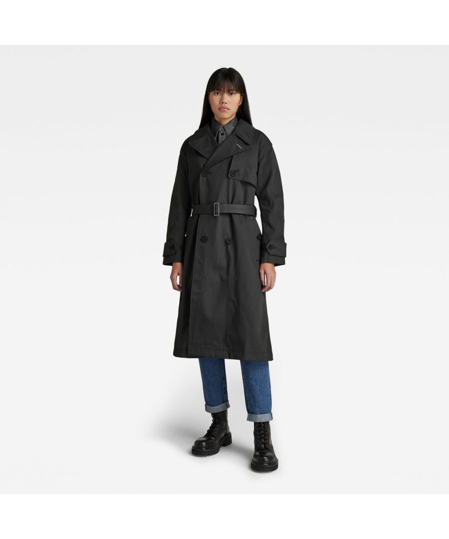 G Star Raw Womens G-Star RAW High Trench - Black Cotton - Size Small