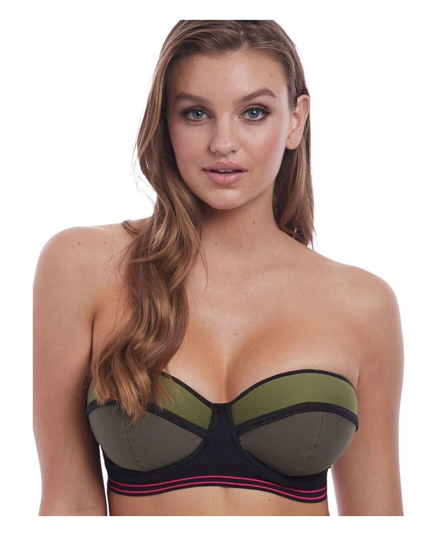 Freya Womens 6822 Club Envy Bandeau Bikini Top - Green - Size 32D