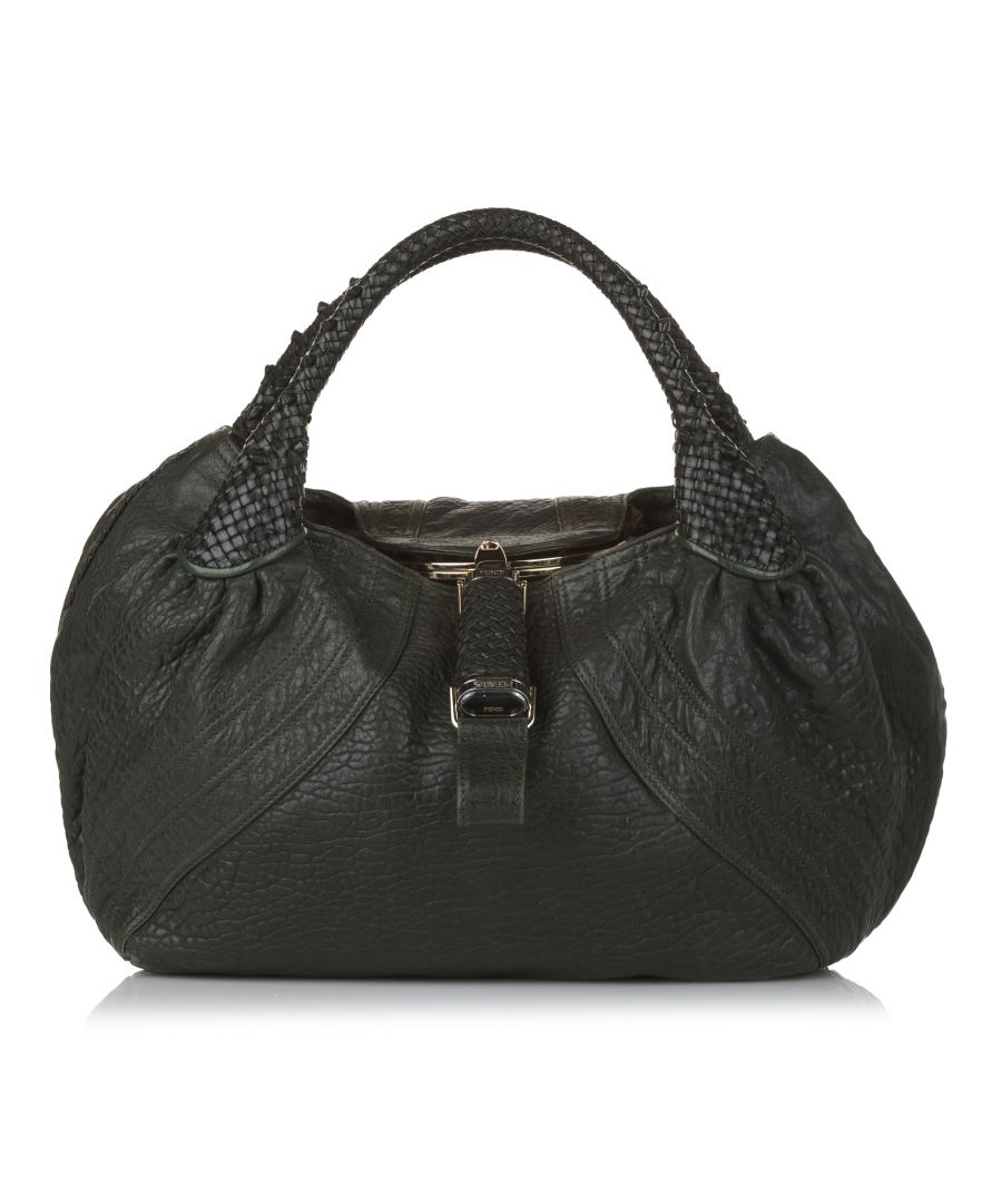Image for Vintage Fendi Spy Leather Hobo Bag Green