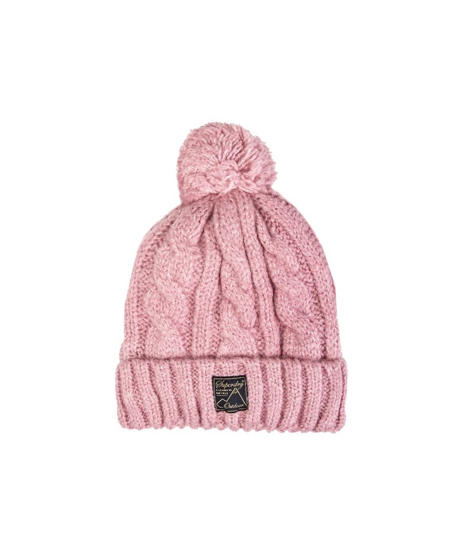 Superdry Womens Tweed Cable Beanie - Pink - One Size