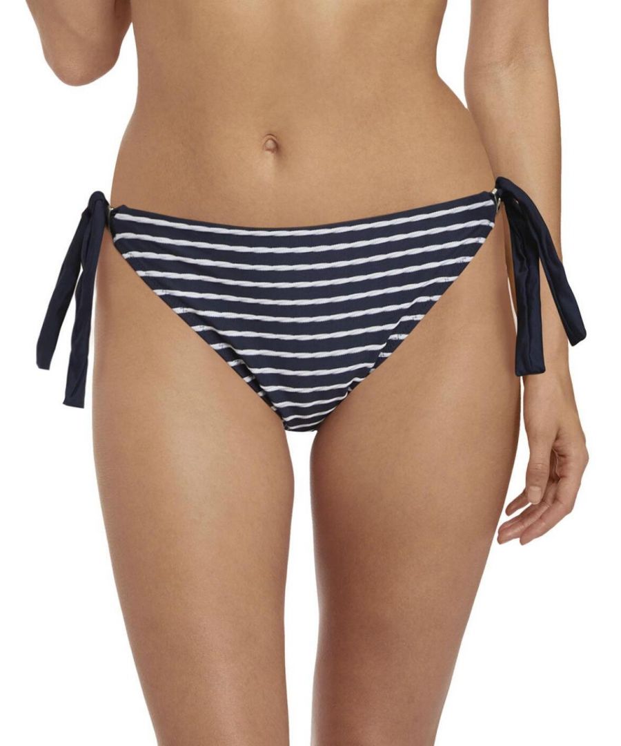 Fantasie Womens San Remo Classic Tie Side Bikini Brief - Blue - Size Medium