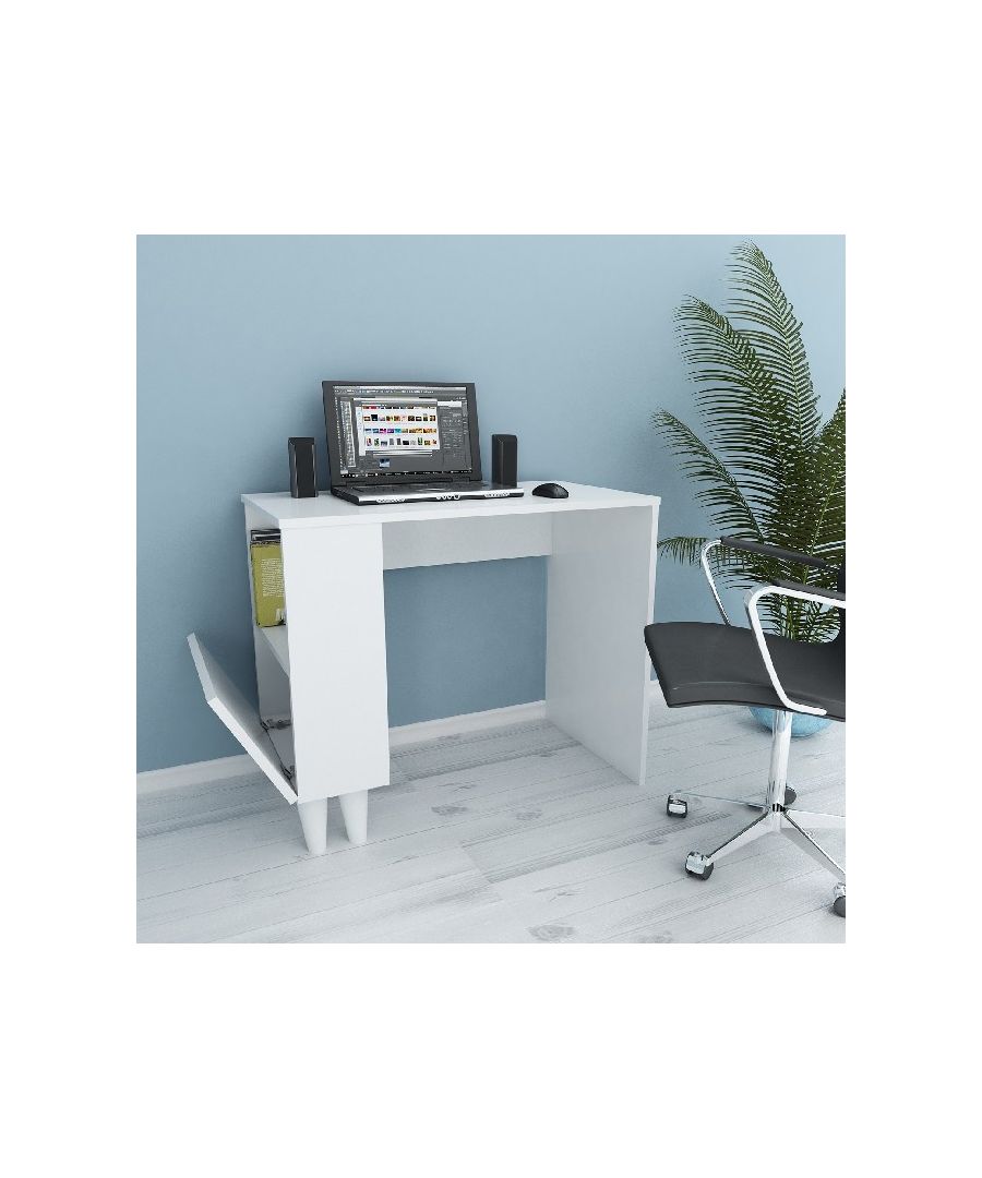 This modern and functional desk is the perfect solution to make your work more comfortable. Suitable for supporting all PCs and printers. Thanks to its design it is ideal for both home and office. Mounting kit included, easy to clean and easy to assemble. Color: White | Product Dimensions: W90xD50xH75 cm | Material: Melamine Chipboard | Product Weight: 19 Kg | Supported Weight: 30 Kg | Packaging Weight: 20,5 Kg | Number of Boxes: 1 | Packaging Dimensions: 129,4x54x6,4 cm.