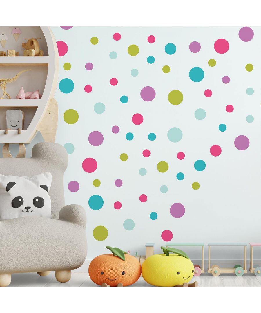 Image for Large Polka Dots Colourful Candy, wall decal kids room 63 cm x 58 cm 27 pcs