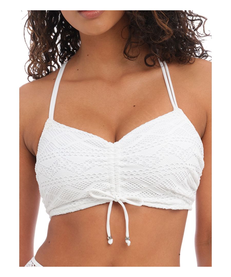 Freya Womens Sundance Bralette Bikini Top - White Nylon - Size 32FF