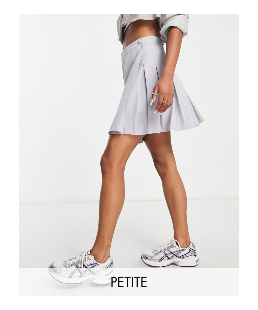 Petite skirt by Missguided Exclusive to ASOS High rise Wrap front Button fastening Pleated back Regular fit  Sold By: Asos