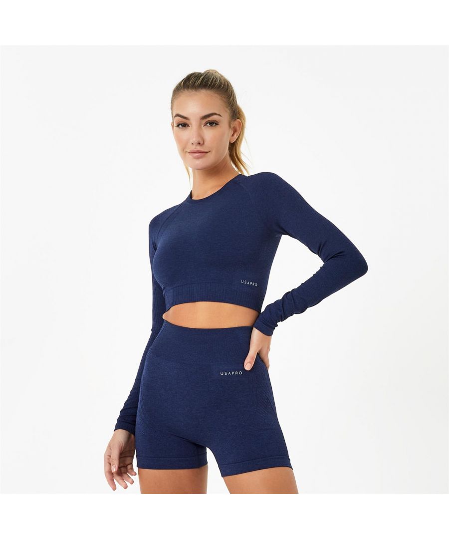 Image for USA Pro Womens Long Sleeve Seamless Crop Top