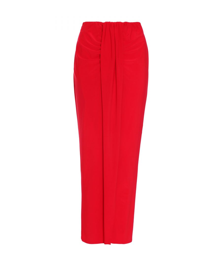 Quiz Womens Red Ruched Split Maxi Skirt - Size 10 UK